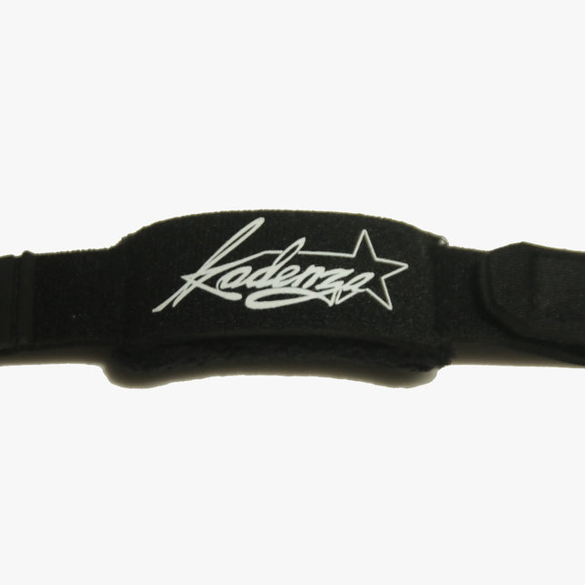 Black Kadenza KFW-18 fret wrap with adjustable buckle strap, close-up view