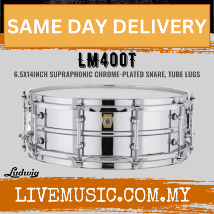 Ludwig LM400T 5x14inch Supraphonic Chrome-Plated Aluminium Snare Drum
