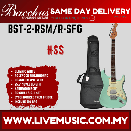 Bacchus BST-2-RSM/R Electric Guitar, Rosewood Fretboard - (BST2RSM/BST-2-RSM/BST2)