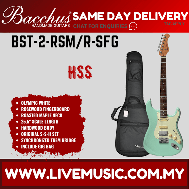 Bacchus BST-2-RSM/R Electric Guitar, Rosewood Fretboard - (BST2RSM/BST-2-RSM/BST2)