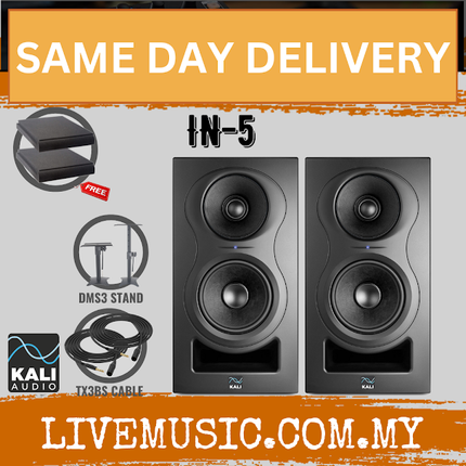 Kali Audio IN-5 5-inch Powered Studio Monitor with Monitor Stand, Isolation Pads & XLR Cable - Pair (IN5 / IN 5)