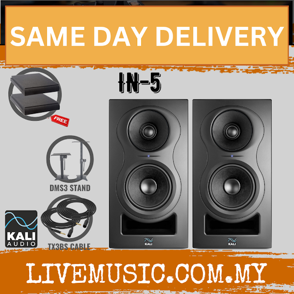 Kali Audio IN-5 5-inch Powered Studio Monitor with Monitor Stand, Isolation Pads & XLR Cable - Pair (IN5 / IN 5)