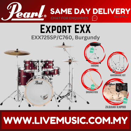 Pearl Export EXX 5-Piece Drum Set with Zildjian ILHPRO Cymbals Set ( EXX725SP/C )