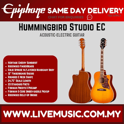 Epiphone Hummingbird Studio EC Acoustic-Electric Guitar - Heritage Cherry Sunburst