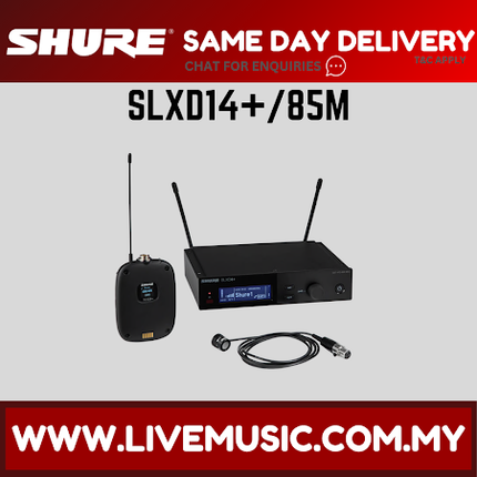 Shure SLXD14+/85M Digital Wireless Bodypack System with WL185m Low-Profile Cardioid Lavalier Microphone