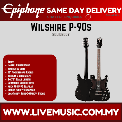 Epiphone Wilshire P-90s Electric Guitar - Ebony