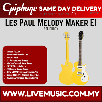 Epiphone Les Paul Melody Maker E1 Electric Guitar - Sunset Yellow