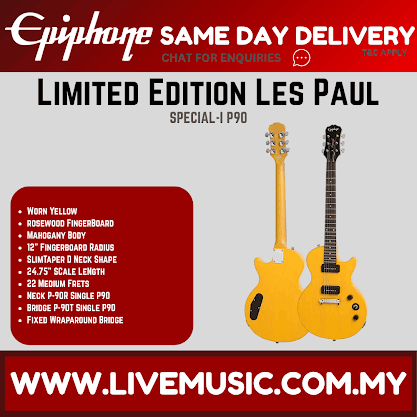 Epiphone Ltd Ed Les Paul Special-I P90 Best Beginner Electric Guitar - Worn Yellow