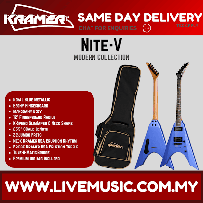 Kramer Nite-V Electric Guitar - Royal Blue Metallic