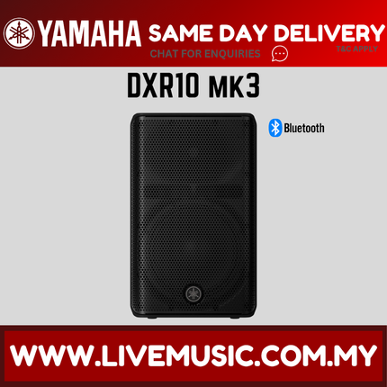 Yamaha DXR10 MK3 10" 2000-watt Active Loudspeaker w/Speaker Stand- Pair/Each ( DXR-10 / DXR 10 / MK3 )Replace DXR10 MKII