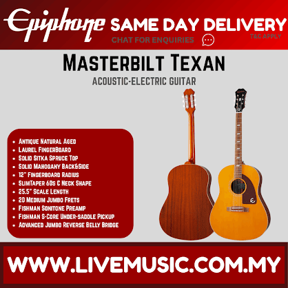 Epiphone Masterbilt Texan Acoustic-Electric Guitar - Antique Natural Aged Gloss