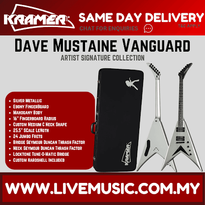 Kramer Dave Mustaine Vanguard - Silver Metallic (Incl. Kramer Hard Case)