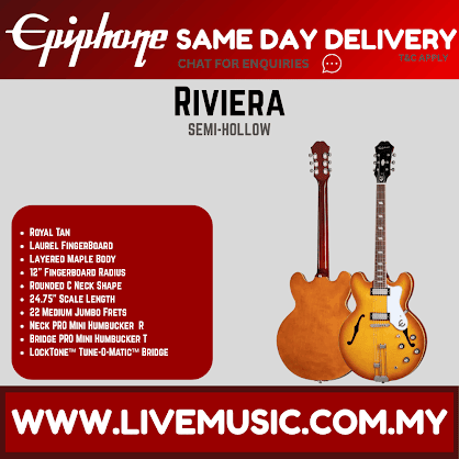 Epiphone Riviera Semi-Hollowbody Electric Guitar - Royal Tan