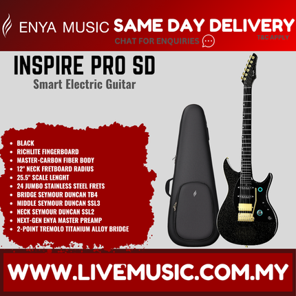 ENYA Inspire Pro SD Smart Electric Guitar-Onyx BLack ( INSPIREPRO-SD INSPIRE PRO )