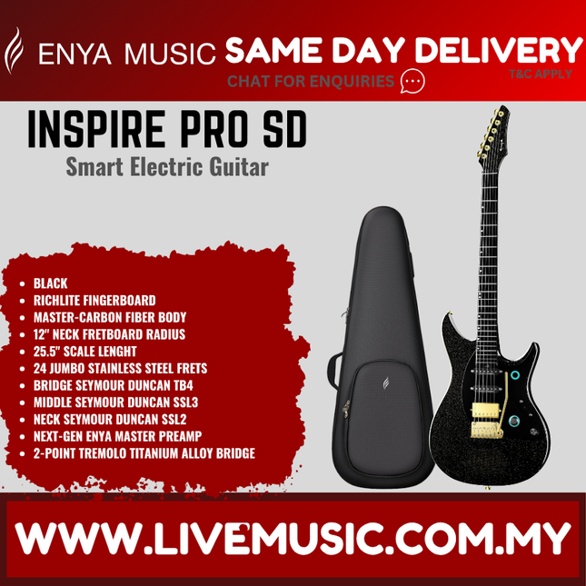 ENYA Inspire Pro SD Smart Electric Guitar-Onyx BLack ( INSPIREPRO-SD INSPIRE PRO )