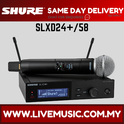 Shure SLXD24+/58 Digital Wireless Handheld System with SM58 Cardioid Dynamic Microphone