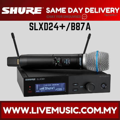 Shure SLXD24+/B87A Digital Wireless Handheld System with Beta87A Supercardioid Condenser Microphone