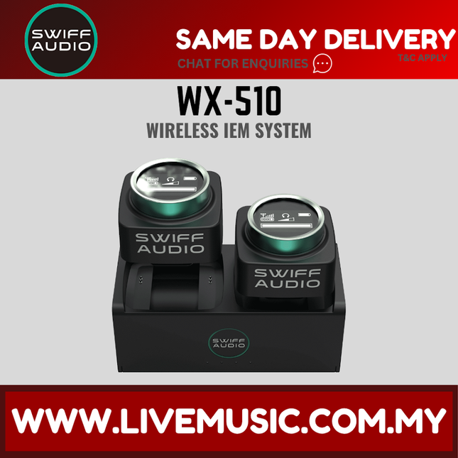 Swiff Audio WX-510 5.8 Ghz In Ear Monitor Receiver Wireless System for IEM Earphone and Mic Input (WX510)