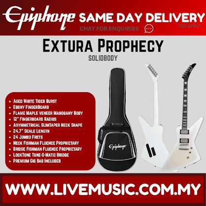 Epiphone Extura Prophecy  Electric Guitar with Premium Gig Bag - Aged White Tiger