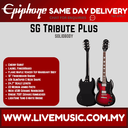 Epiphone SG Tribute Plus Electric Guitar - Cherry Burst