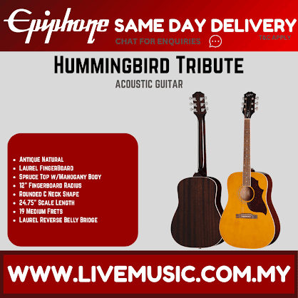 Epiphone Hummingbird Tribute Acoustic Guitar - Antique Natural