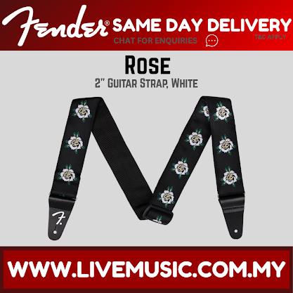 Fender 2Inch Rose Guitar Strap,White