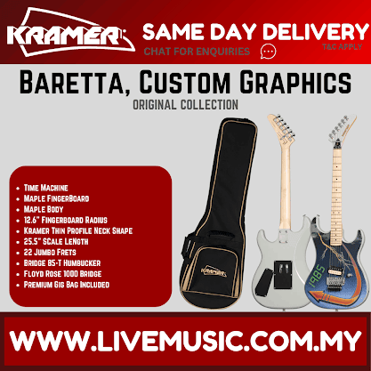 Kramer Baretta Flux Capacitor - Pewter Gray with Thundersto  (Incl. Kramer Premium Gig Bag)