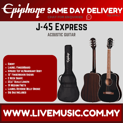 Epiphone J-45 Express Acoustic Guitar - Ebony