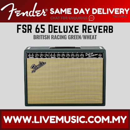 Fender FSR 65 Deluxe Reverb Guitar Amplifier, British Racing Green/Wheat, 230V UK