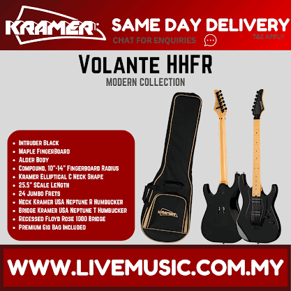 Kramer Volante HHFR  Electric Guitar with Premium Bag - Intruder Black