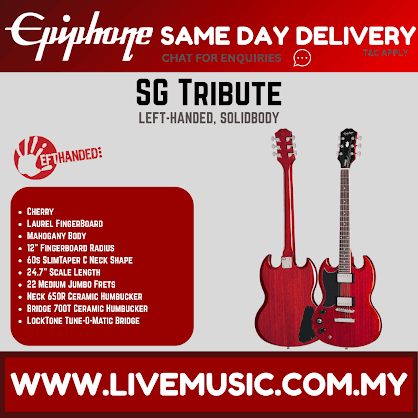 Epiphone SG Tribute Left-handed Electric Guitar - Cherry