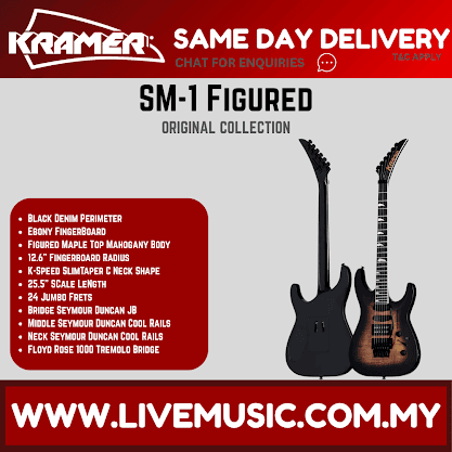 Kramer SM-1 Figured  Electric Guitar -Black Denim Perimeter