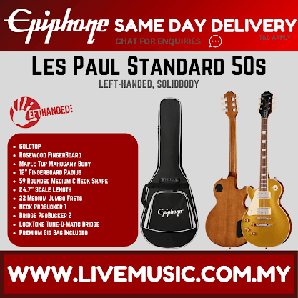 Epiphone Les Paul Standard 50s Left-Handed Electric Guitar - Goldtop