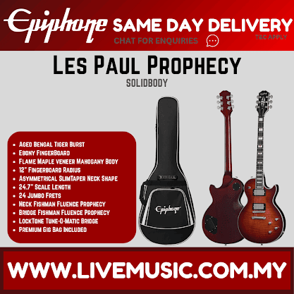 Epiphone Les Paul Prophecy  Electric Guitar with Premium Gig Bag - Aged Bengal Tiger
