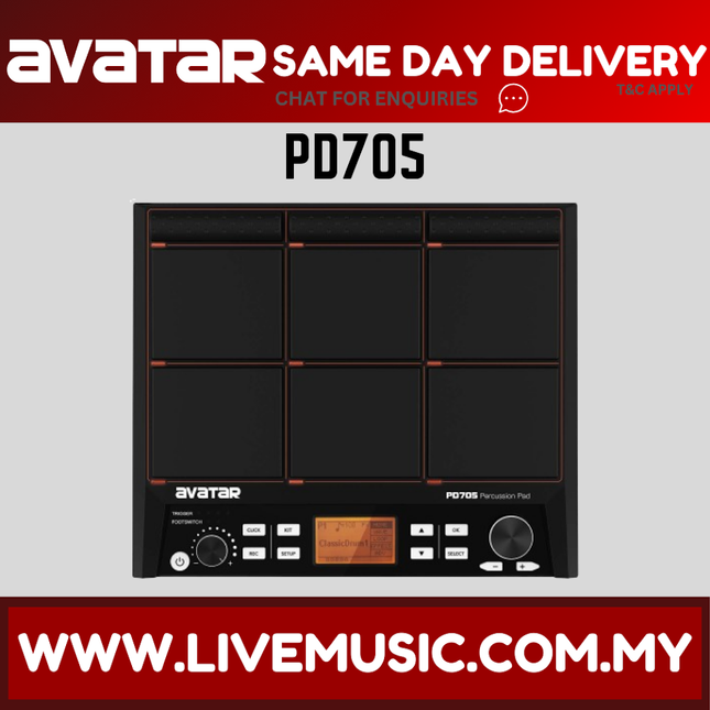 Avatar PD705 Electronic Percussion Pad with Pedals & Stand ( PD-705 / PD 705 )
