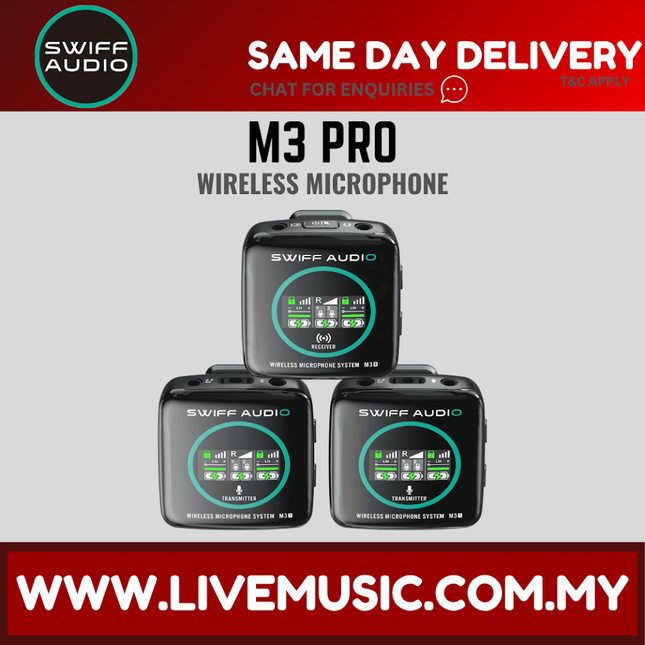 Swiff Audio M3 Pro Rechargeable Wireless Microphone System with Guitar and Keyboard Input ( M3Pro )