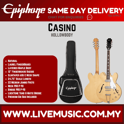 Epiphone Casino Hollowbody Electric Guitar - Natural