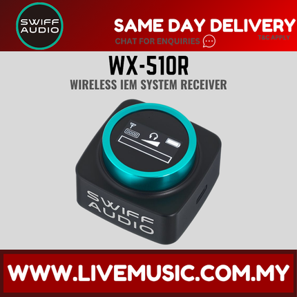 Swiff Audio WX-510R 5.8 Ghz In Ear Monitor Receiver Wireless System for IEM Earphone and Mic Input (WX510R)