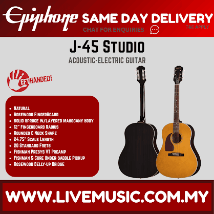 Epiphone J-45 Studio Left-handed Acoustic-electric Guitar - Natural ( J45 )