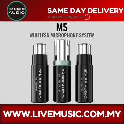 Swiff Audio M5 Rechargeable Wireless Dynamic Microphone and Guitar System ( M-5 )
