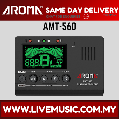 Aroma AMT-560 3-in-1 metronome tuner and pitch generator device with LCD screen and buttons