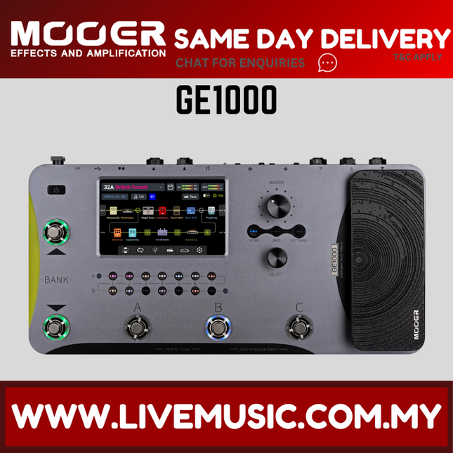 Mooer GE1000 Guitar Amp Modelling and Multi Effects Pedal with Touch Screen ( GE1000 GE-1000 )