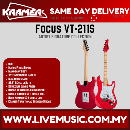 Kramer Focus VT-211S Electric Guitar - Red