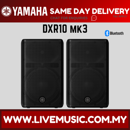 Yamaha DXR10 MK3 10" 2000-watt Active Loudspeaker w/Speaker Stand- Pair/Each ( DXR-10 / DXR 10 / MK3 )Replace DXR10 MKII