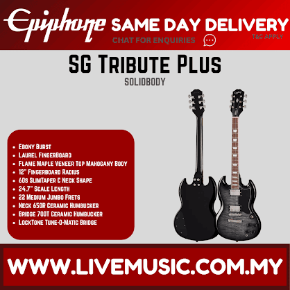 Epiphone SG Tribute Plus Electric Guitar - Ebony Burst