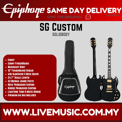 Epiphone SG Custom  Electric Guitar - Ebony