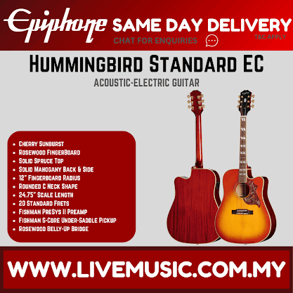 Epiphone Hummingbird Standard EC Acoustic-electric Guitar - Cherry Sunburst