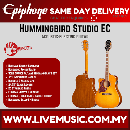 Epiphone Hummingbird Studio EC (Left-handed) - Heritage Cherry Sunburst
