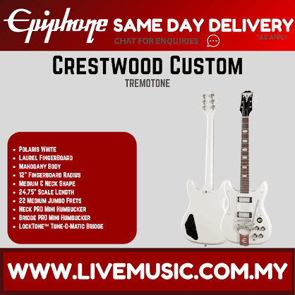 Epiphone Crestwood Custom (Tremotone) Electric Guitar - Polaris White