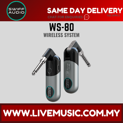 Swiff Audio WS-80 Rechargeable UHF Digital Guitar Wireless System (WS80)